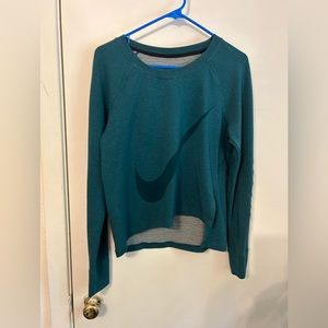 Nike Dri Fit Teal Womens Long Sleeve Shirt in Medium